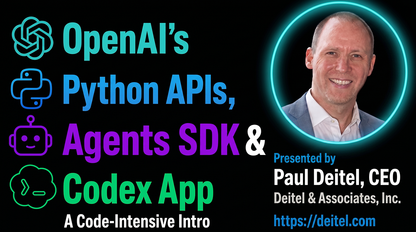 OpenAIHeaderSmall Course header image for "OpenAI's Python APIs, Agents SDK & Codex App — A Code-Intensive Intro"